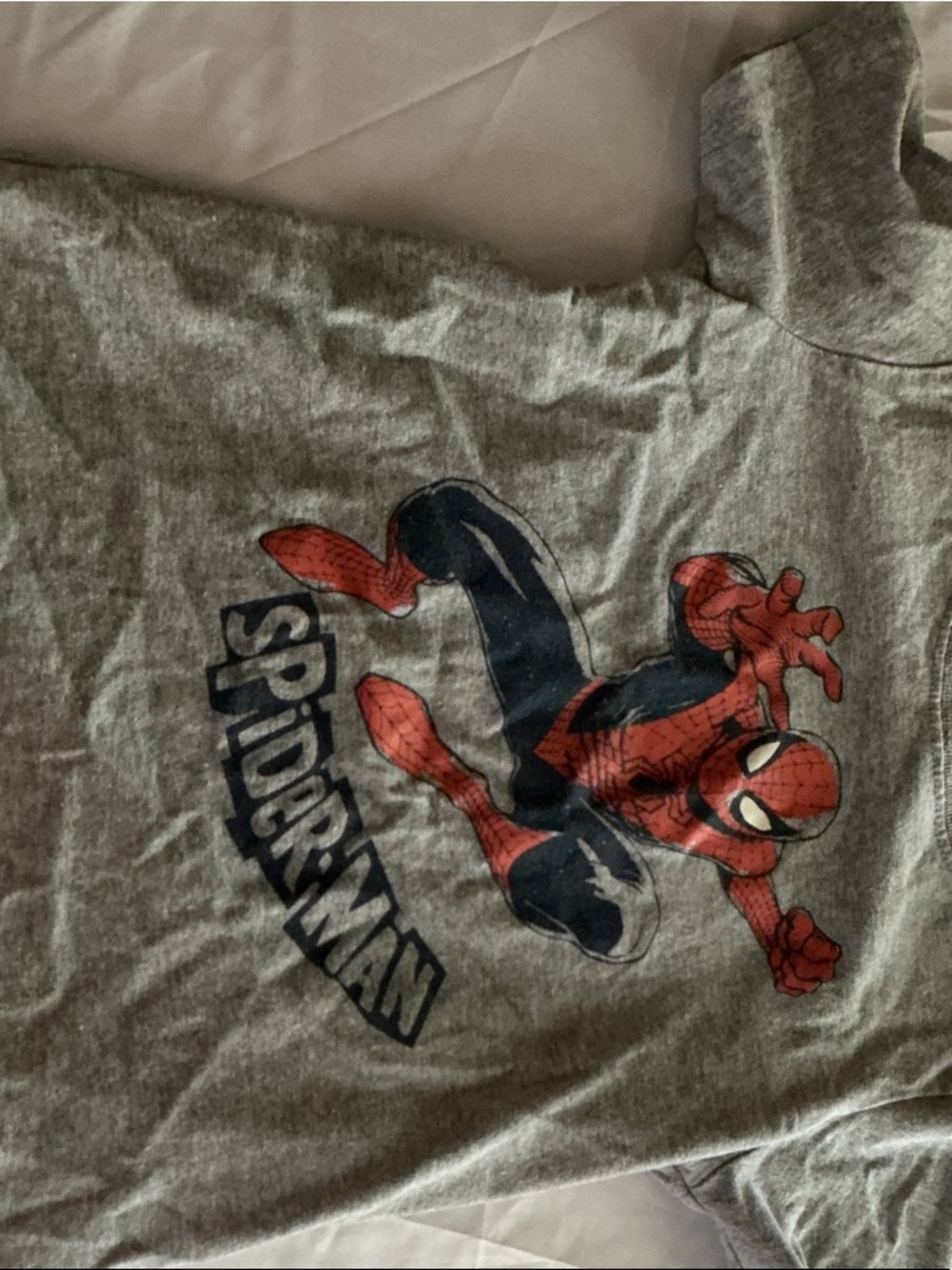 Marvel Gray Kids Short Sleeve Spider-Man Tee with Red & Blue Graphic
